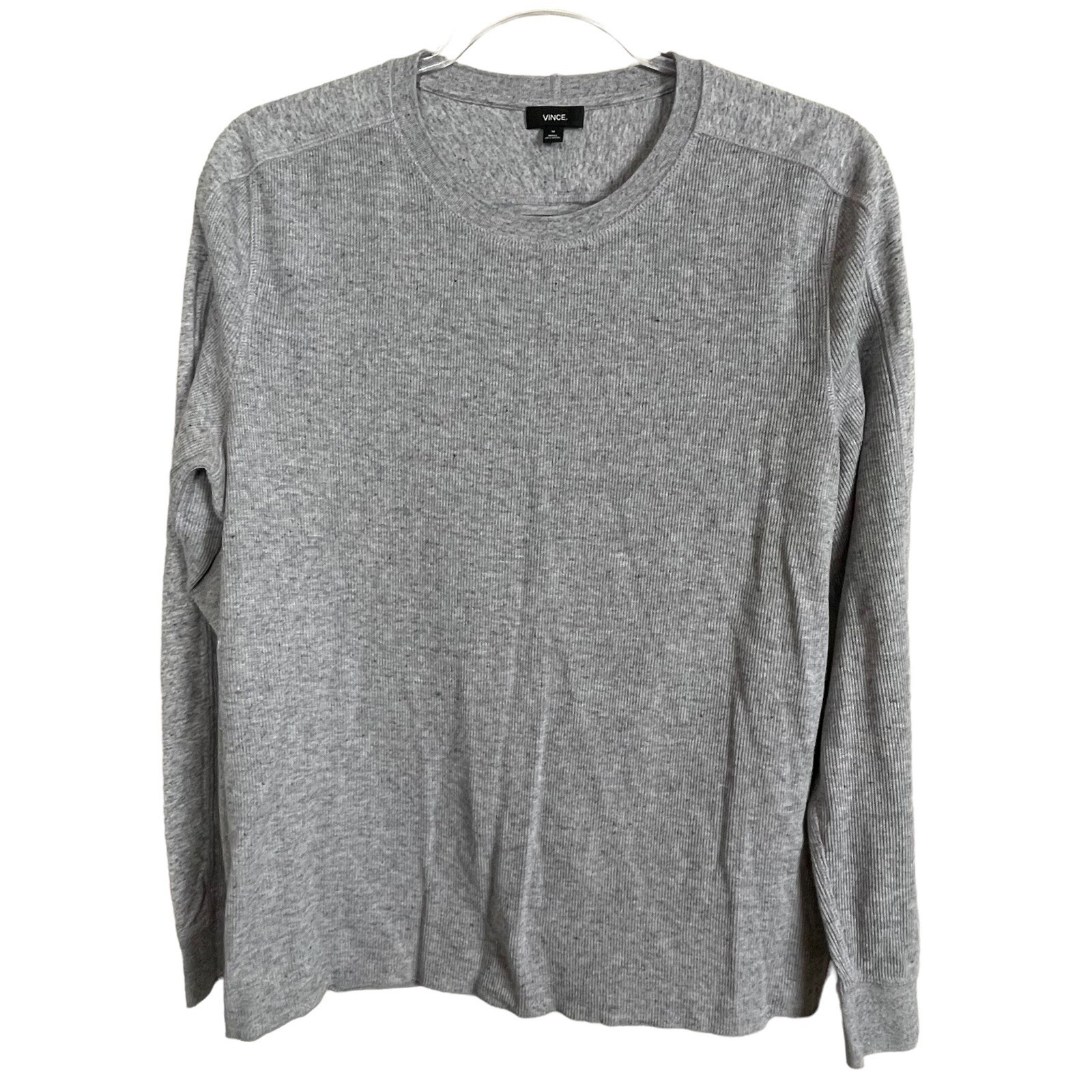Vince Thermal Heather Gray Crew Neck Long Sleeves Men's Size M Layer Shirt